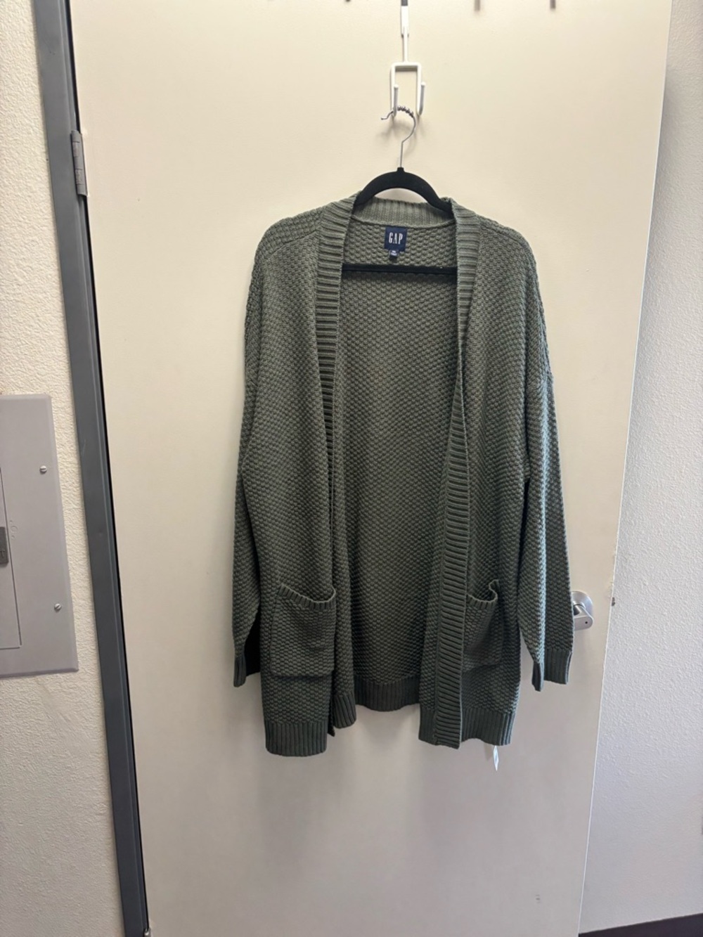 NWT Gap Open-Front Olive Green Knit Sweater Cardigan